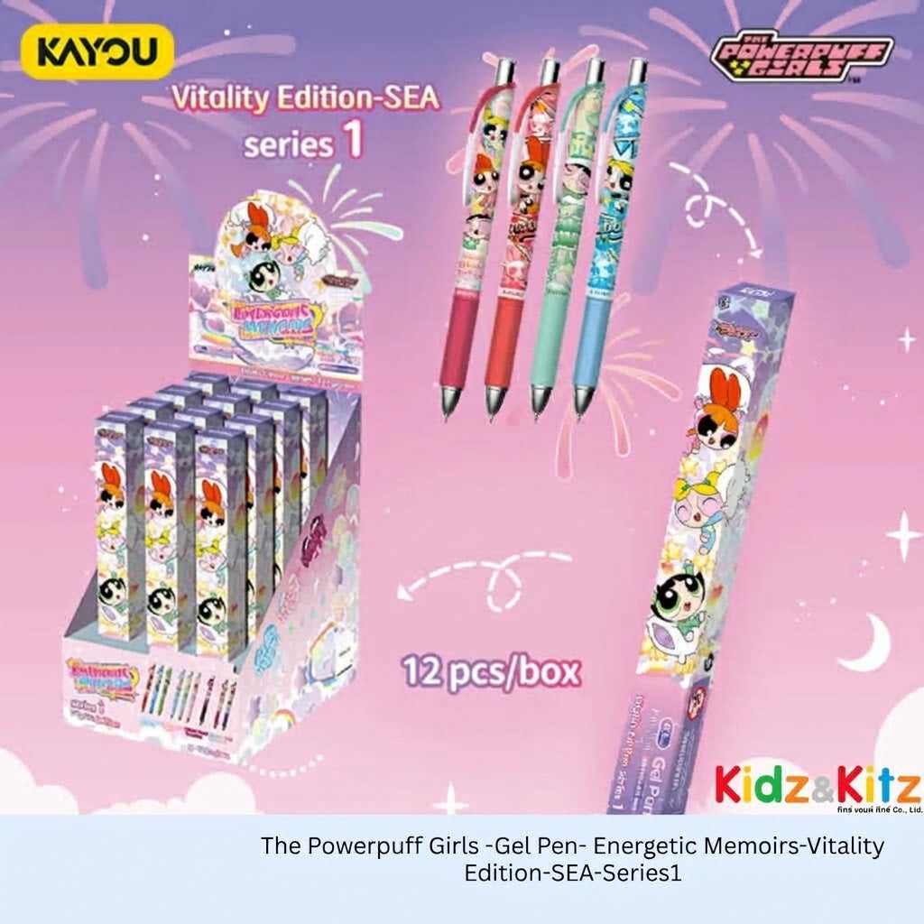 The Powerpuff Girls -Gel Pen- Energetic Memoirs-Vitality Edition-SEA-Series2 Kayou - ปากกาเจล พาวเวอร์พัฟฟ์เกิลส์ (ยกกล่อง 12 แท่ง)