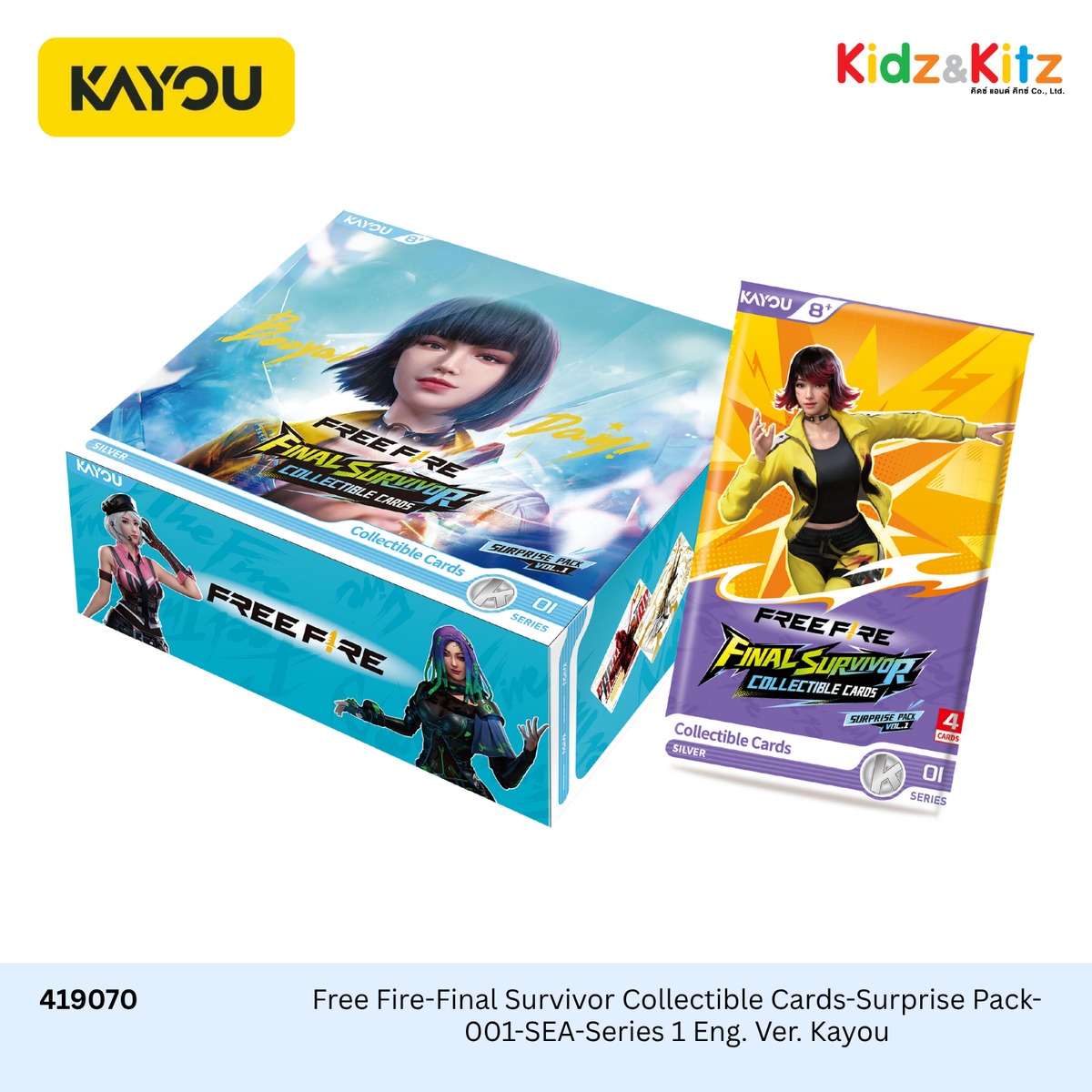 Free Fire-Final Survivor Collectible Cards-Surprise Pack-001-SEA-Series 1 Eng. Ver. Kayou (30  Packs : Box) / การ์ดสะสม ฟรีไฟร์