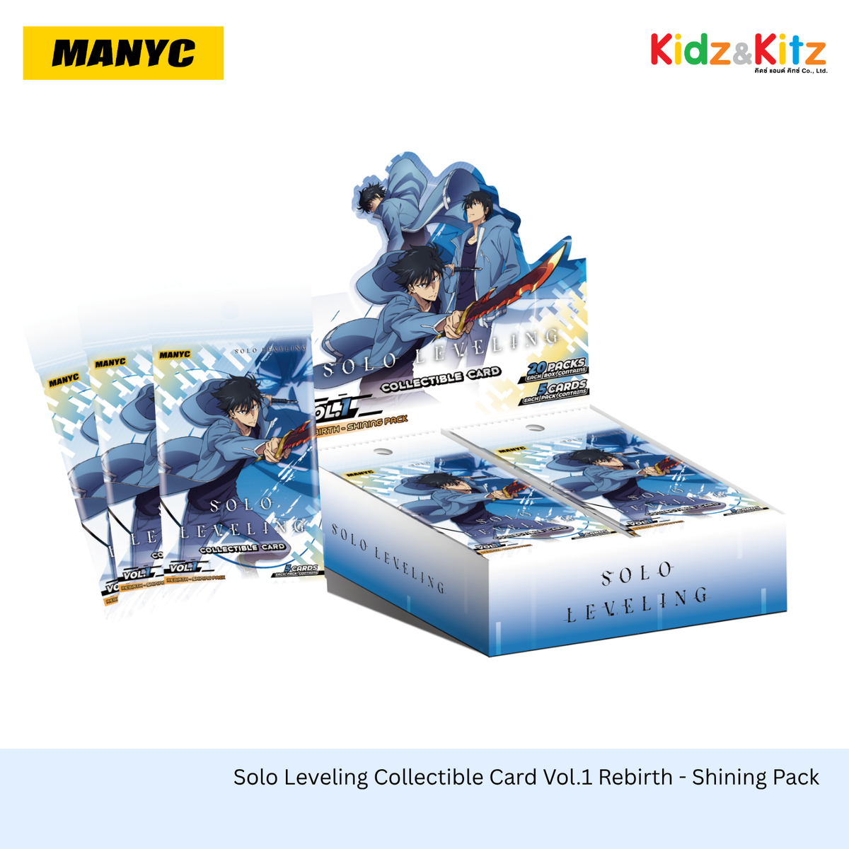 Solo Leveling Collectible Card Vol.1 Rebirth - Shining Pack  (Box 20 Packs/Box) - MANYC