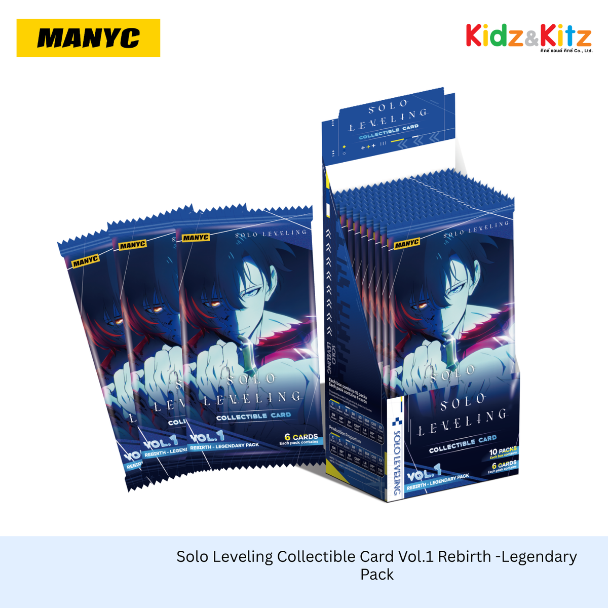 Solo Leveling Collectible Card Vol.1 Rebirth -Legendary Pack  (Box 10 Packs/Box)   - MANYC