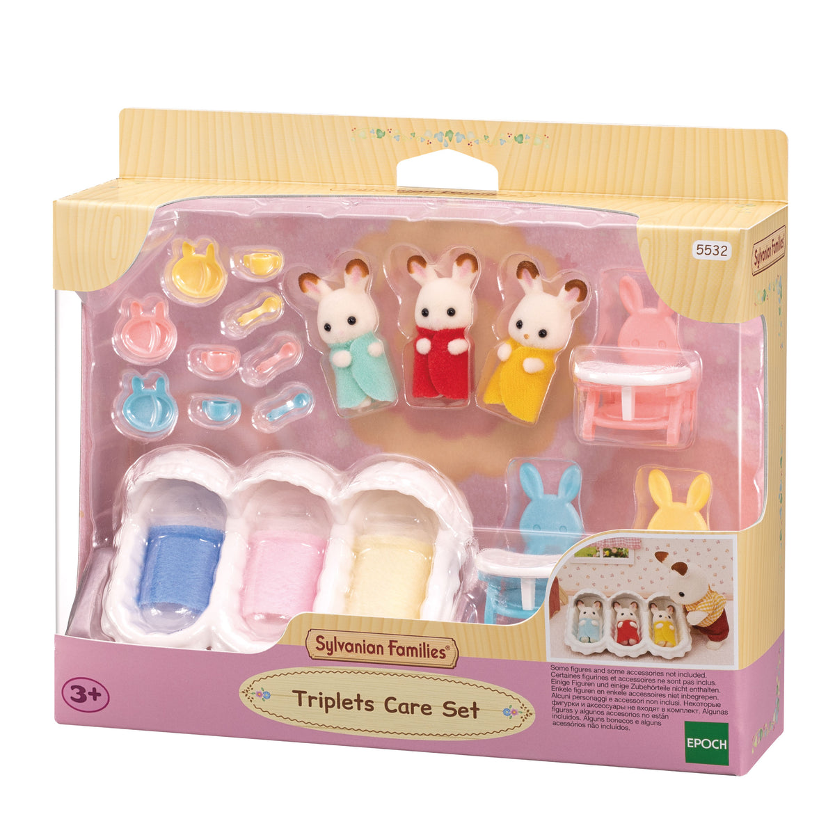 Sylvanian Families Triplets Care Set / ซิลวาเนียน แฟมิลี่ ชุดดูแลแฝดสามชอคโกแลตแรบบิท