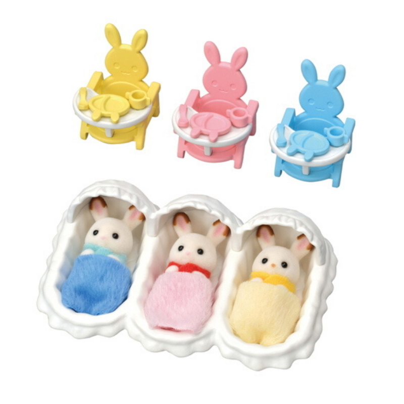 Sylvanian Families Triplets Care Set / ซิลวาเนียน แฟมิลี่ ชุดดูแลแฝดสามชอคโกแลตแรบบิท