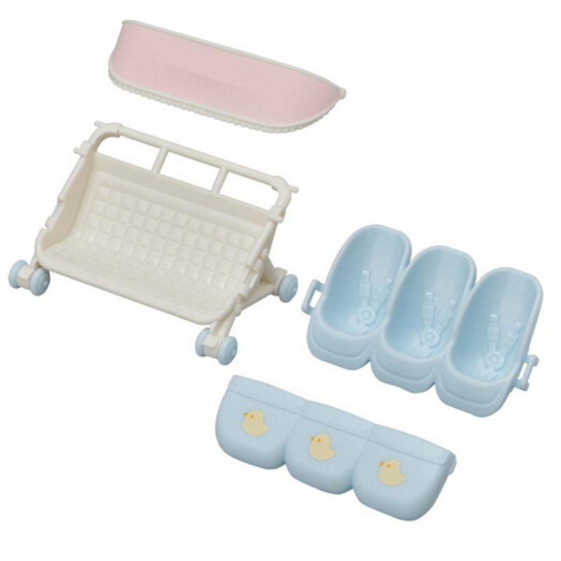 Sylvanian Families Triplets Stroller / ซิลวาเนียน แฟมิลี่ รถเข็นแฝดสาม