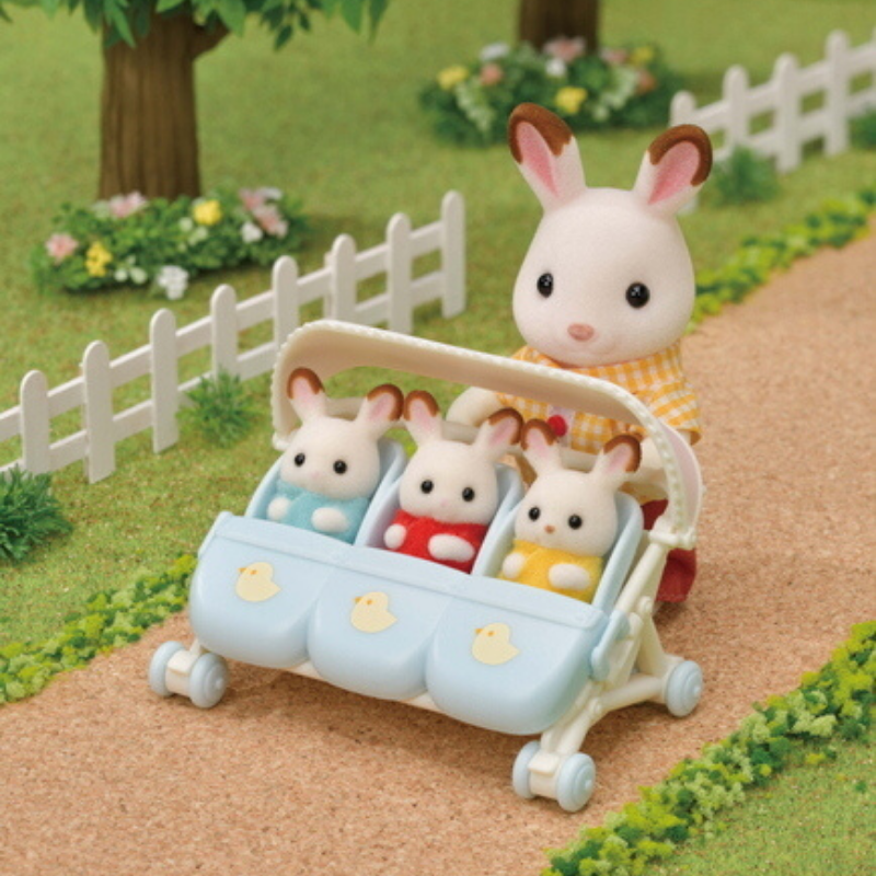 Sylvanian Families Triplets Stroller / ซิลวาเนียน แฟมิลี่ รถเข็นแฝดสาม