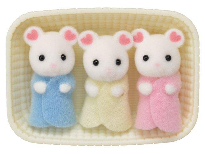 Sylvanian Families Marshmallow Mouse Triplets / ซิลวาเนียน แฟมิลี่ หนูมาร์ชเมลโล่แฝดสาม
