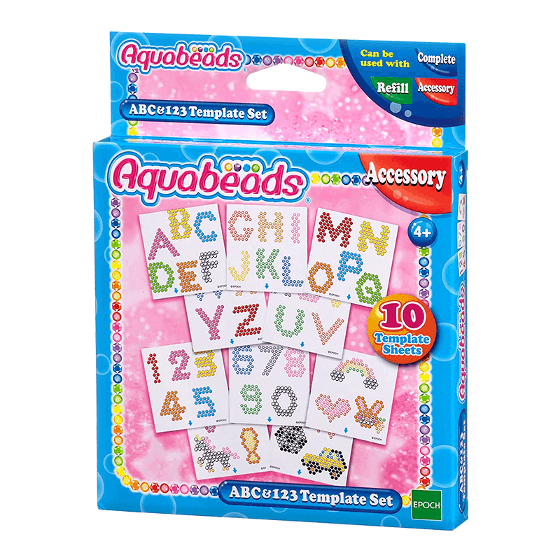 ลูกปัดสเปรย์น้ำ อควาบีท ABC & 123 Template Set / ABC & 123 Template Set