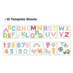 ลูกปัดสเปรย์น้ำ อควาบีท ABC & 123 Template Set / ABC & 123 Template Set