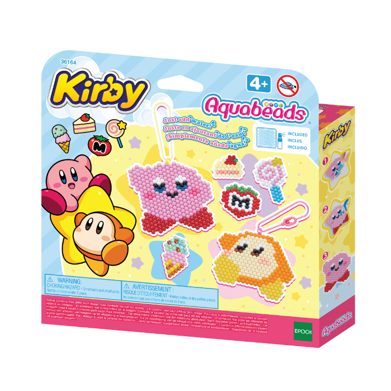 ลูกปัดสเปรย์น้ำ อควาบีด ชุดประดิษฐ์พวงกุญแจเคอร์บี้ /  Aquabeads Kirby Keychain Craft Kit