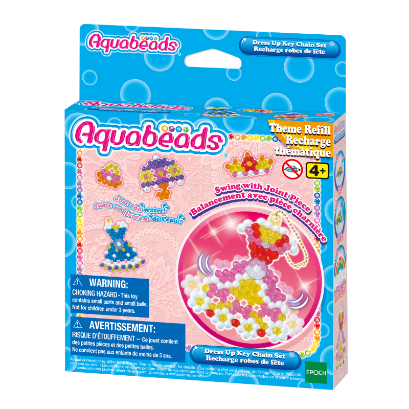 ลูกปัดสเปรย์น้ำ อควาบีท ชุดทำพวงกุญแจ ลายชุดเดรส  / Aquabeads Dress Up Key Chain Set  (ชุดรีฟิล)