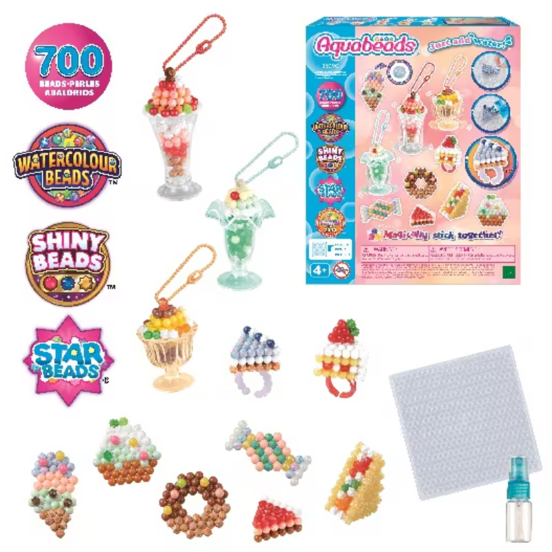 ลูกปัดสเปรย์น้ำ อควาบีท ชุดงานประดิษฐ์ลูกปัดขนมหวาน / Aquabeads Sweets Accessory Craft Kit  (ชุดพร้อมเล่น)