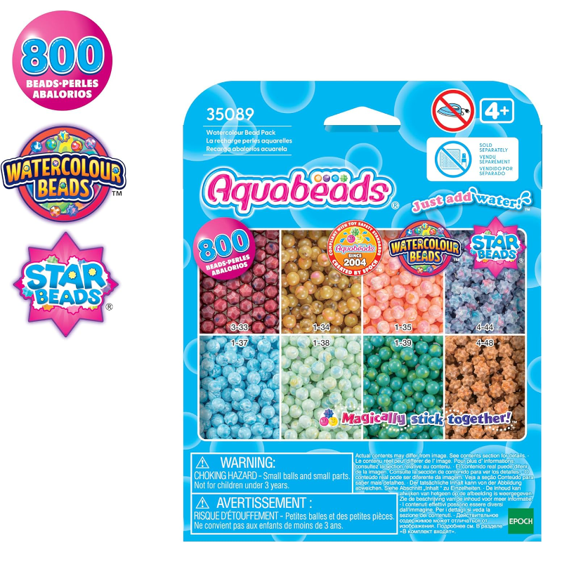 ลูกปัดสเปรย์น้ำ อควาบีท ชุดลูกปัดสีน้ำ / Aquabeads Watercolour Bead Pack (ชุดรีฟิล)