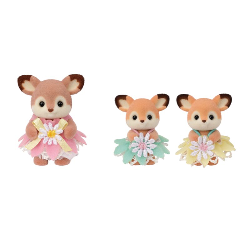 Sylvanian Families Deer Babies -Floral Swing Set- / ซิลวาเนียน แฟมิลี่ ชุดเบบี้กวาง และชิงช้าดอกไม้