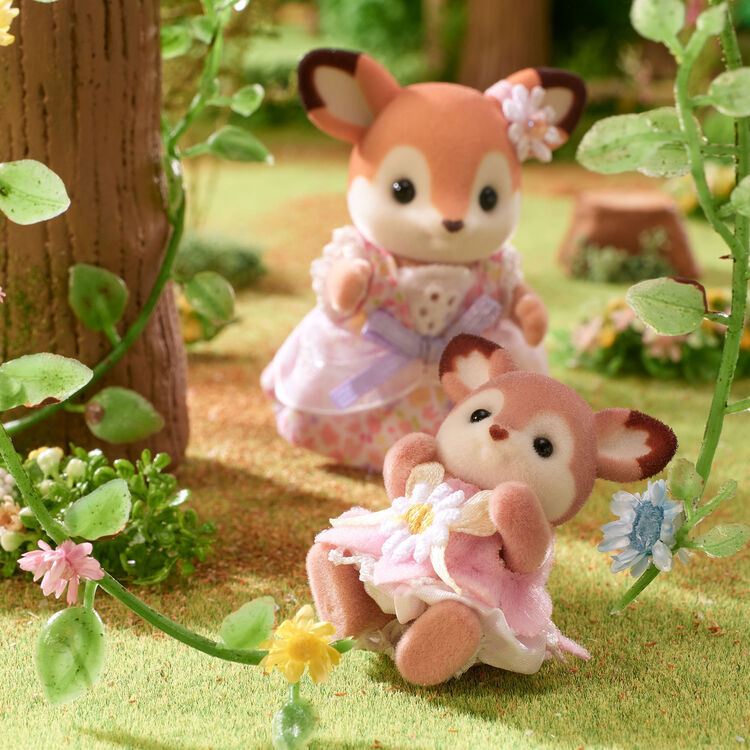 Sylvanian Families Deer Babies -Floral Swing Set- / ซิลวาเนียน แฟมิลี่ ชุดเบบี้กวาง และชิงช้าดอกไม้