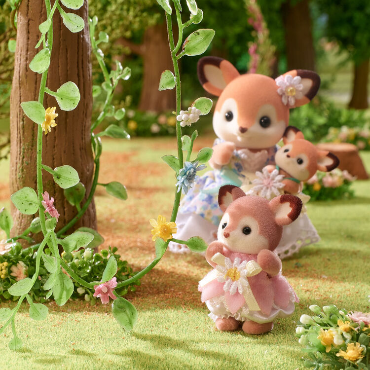 Sylvanian Families Deer Babies -Floral Swing Set- / ซิลวาเนียน แฟมิลี่ ชุดเบบี้กวาง และชิงช้าดอกไม้
