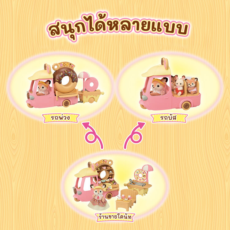 Sylvanian Families Dip Dip Donuts Wagon / ซิลวาเนียน แฟมิลี่ รถขายโดนัท
