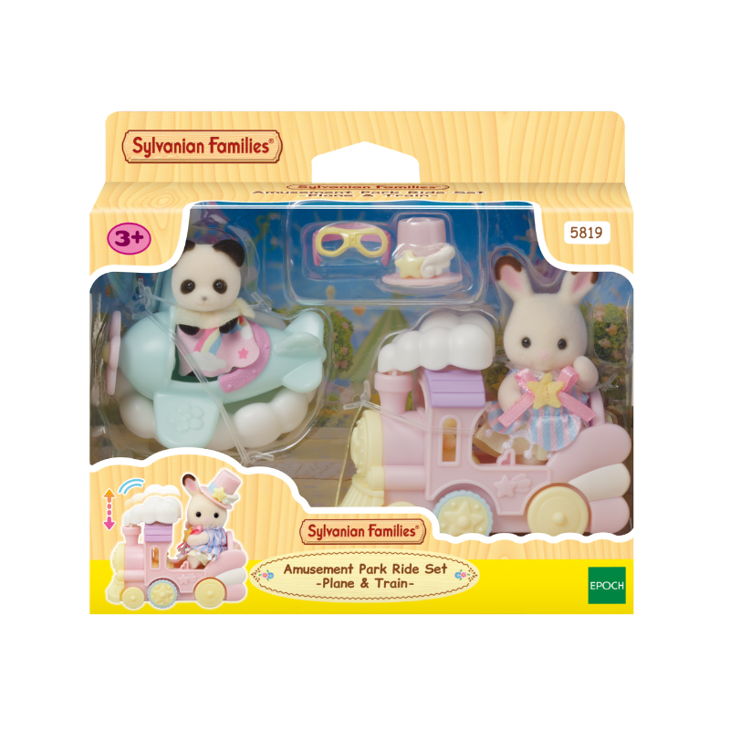 Sylvanian Families Amusement Park Ride Set -Plane & Train- / ซิลวาเนียน ชุดเครื่องเล่นในสวนสนุก -เครื่องบินและรถไฟ
