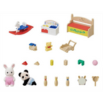 Sylvanian Families Baby's Toy Box -Snow Rabbit & Panda Babies- / ซิลวาเนียน แฟมิลี่ ชุดกล่องของเล่นพร้อมตุ๊กตาเบบี้สโนว์แรบบิทและแพนด้า