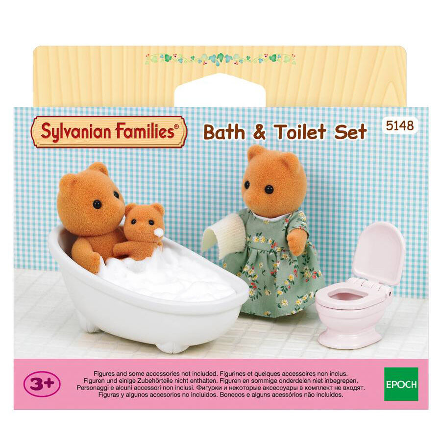 Sylvanian Families Bath&Toilet Set / ซิลวาเนียน แฟมิลี่ ชุดอ่างน้ำและสุขภัณฑ์