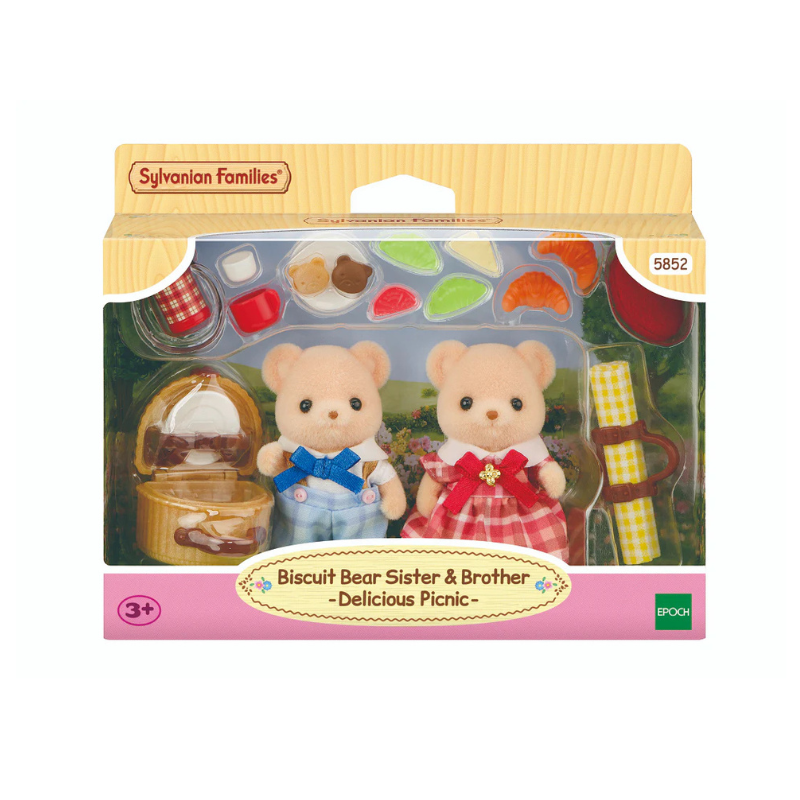 Sylvanian Families Biscuit Bear Sister& Brother - Delicious Picnic- / ซิลวาเนียน แฟมิลี่ ชุดปิกนิกพี่น้องหมีบิสกิต