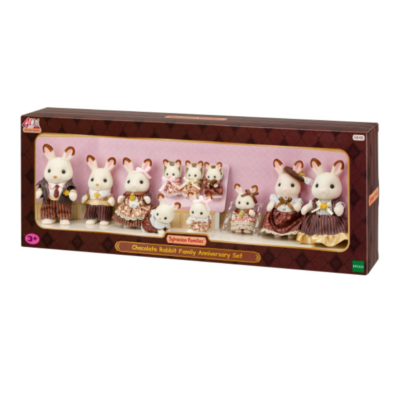 Sylvanian Families Chocolate Rabbit Family Anniversary Set / ซิลวาเนียน ชุดครอบครัวชอคโกแลตแรบบิท ฉลองครบรอบ 40 ปี
