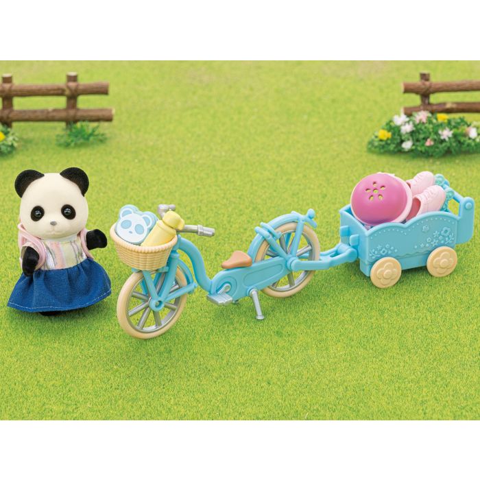Sylvanian Families Cycle & Skate Set -Panda Girl  / ซิลวาเนียน แฟมิลี่ เด็กหญิงแพนด้าพร้อมจักรยานพ่วงและสเก๊ต