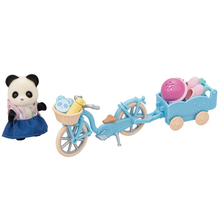 Sylvanian Families Cycle & Skate Set -Panda Girl  / ซิลวาเนียน แฟมิลี่ เด็กหญิงแพนด้าพร้อมจักรยานพ่วงและสเก๊ต