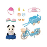 Sylvanian Families Cycle & Skate Set -Panda Girl  / ซิลวาเนียน แฟมิลี่ เด็กหญิงแพนด้าพร้อมจักรยานพ่วงและสเก๊ต