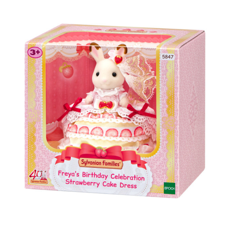 Sylvanian Families Freya's Birthday Celebration Strawberry Cake Dress / ซิลวาเนียน ชุดเฟรย่าฉลองวันเกิดในเดรสเค้กสตรอว์เบอร์รี่