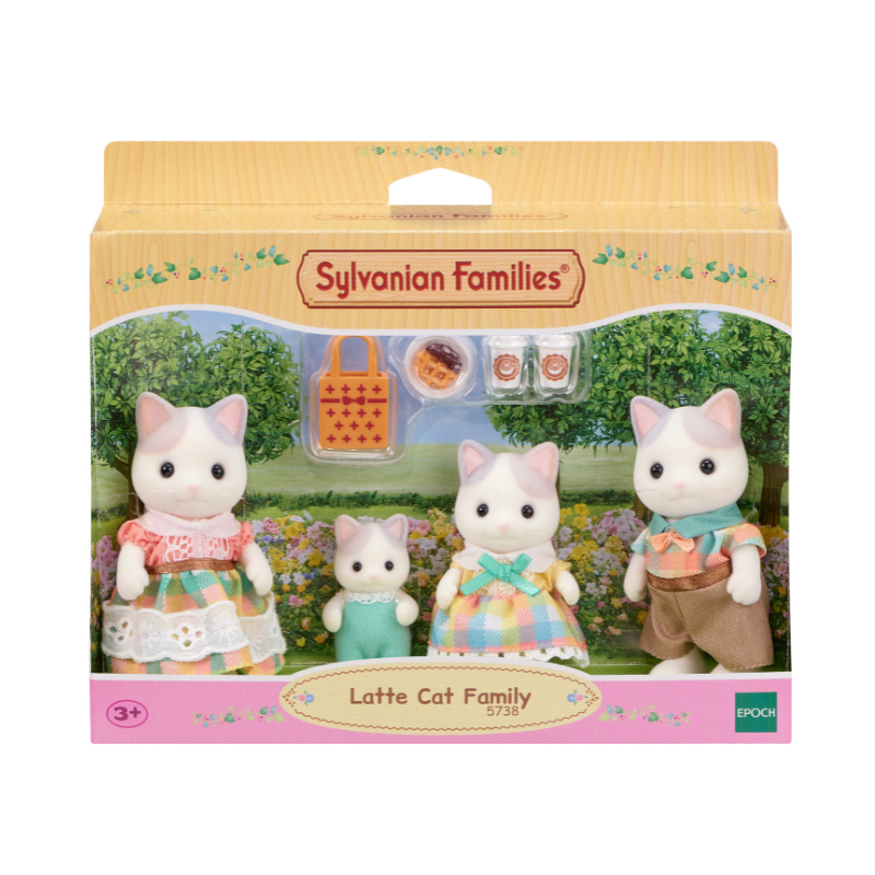 Sylvanian Families Latte Cat Family/ ซิลวาเนียน แฟมิลี่ ครอบครัวลาเต้แคท