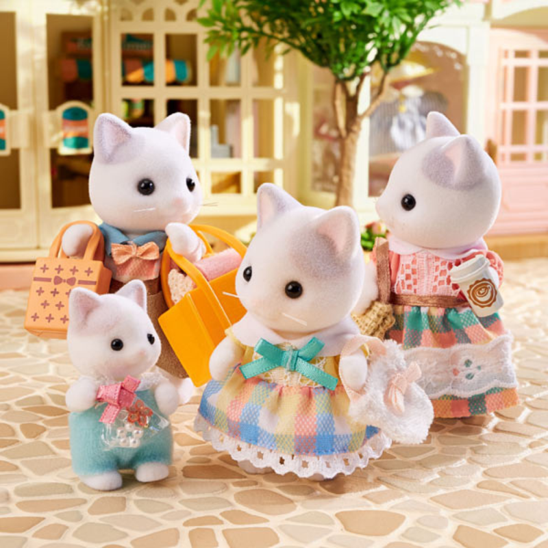 Sylvanian Families Latte Cat Family/ ซิลวาเนียน แฟมิลี่ ครอบครัวลาเต้แคท