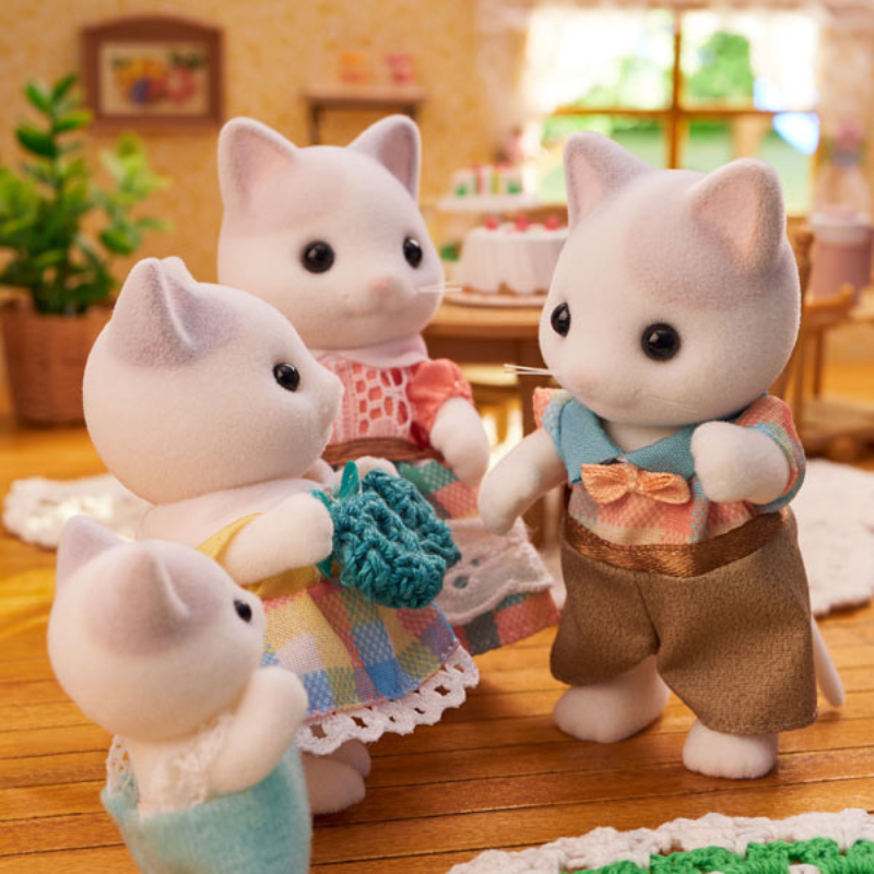 Sylvanian Families Latte Cat Family/ ซิลวาเนียน แฟมิลี่ ครอบครัวลาเต้แคท