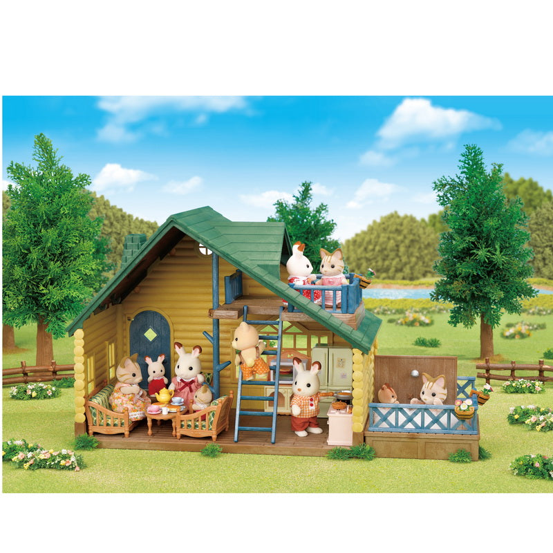 Sylvanian Families Log Cabin Gift Set (Green Roof) / ซิลวาเนียน แฟมิลี่ กระท่อมตากอากาศ กิ๊ฟเซ็ท (หลังคาสีเขียว)