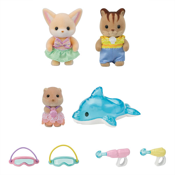 Sylvanian Families Nursery Friends -Pool Fun Trio / ซิลวาเนียน แฟมิลี่ เพื่อนเนอร์สเซอรี่-สระน้ำแสนสนุก