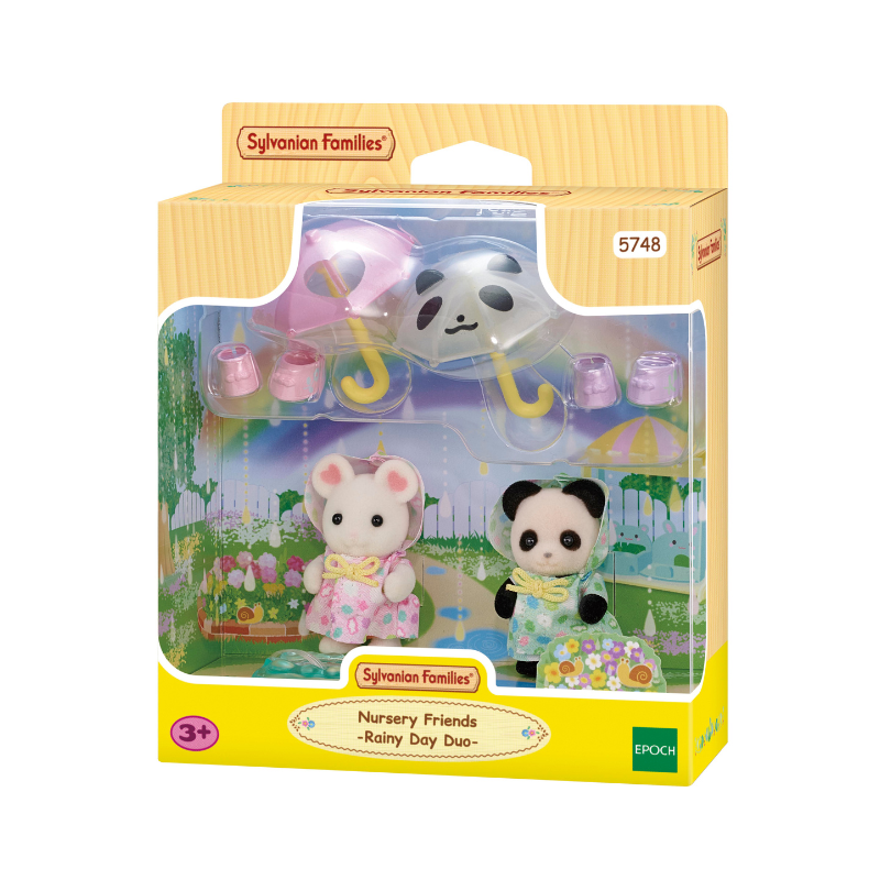 Sylvanian Families Nursery Friends -Rainy Day Duo / ซิลวาเนียน แฟมิลี่ เพื่อนเนอร์สเซอรี่-คู่หูวันฝนตก