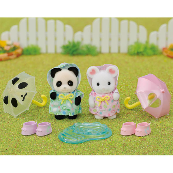 Sylvanian Families Nursery Friends -Rainy Day Duo / ซิลวาเนียน แฟมิลี่ เพื่อนเนอร์สเซอรี่-คู่หูวันฝนตก
