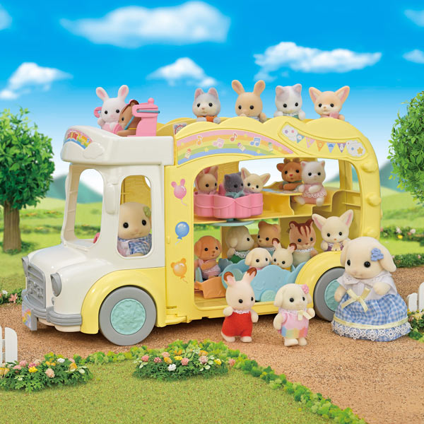 Sylvanian Families Rainbow Fun Nursery Bus / ซิลวาเนียน แฟมิลี่ รถบัสเนอร์สเซอรี่สายรุ้ง