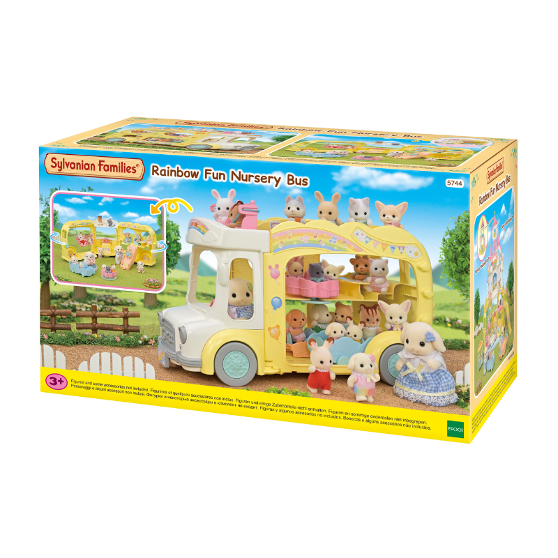 Sylvanian Families Rainbow Fun Nursery Bus / ซิลวาเนียน แฟมิลี่ รถบัสเนอร์สเซอรี่สายรุ้ง