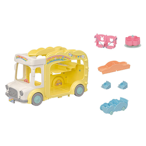 Sylvanian Families Rainbow Fun Nursery Bus / ซิลวาเนียน แฟมิลี่ รถบัสเนอร์สเซอรี่สายรุ้ง