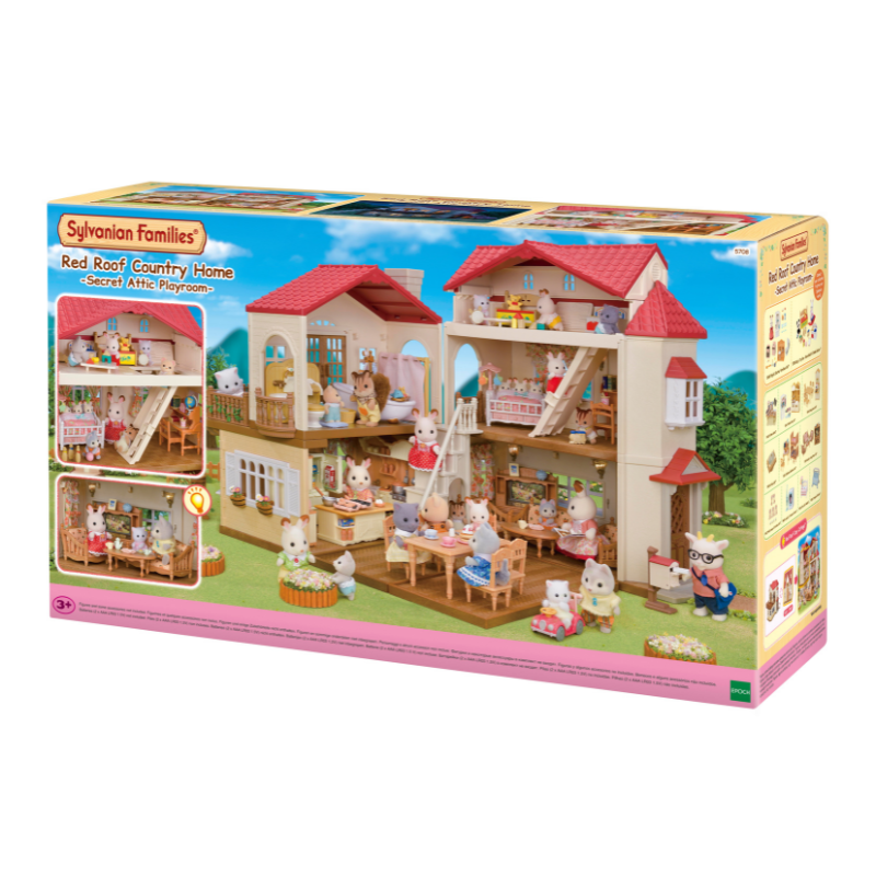 Sylvanian Families Red Roof Country Home -Secret Attic Playroom / ซิลวาเนียน แฟมิลี่ บ้านเรดรูฟ คันทรี่ โฮม มีห้องใต้หลังคา