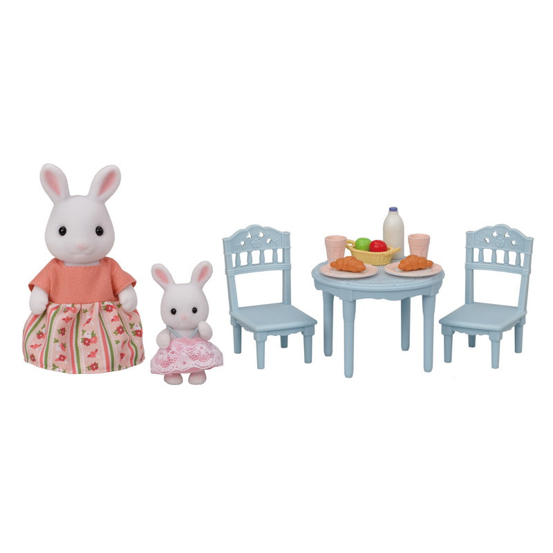 Sylvanian Families Snow Rabbit Mother & Baby Breakfast Table (ES Series) / ซิลวาเนียน แฟมิลี่ ชุดคุณแม่และเบบี้สโนว์แรบบิท พร้อมโต๊ะอาหารเช้า