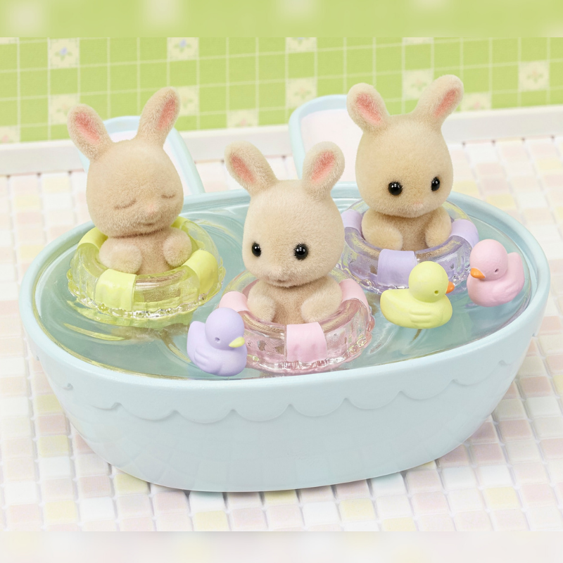 Sylvanian Families Triplets Baby Bathtime Set / ซิลวาเนียน แฟมิลี่ ชุดอาบน้ำแฝดสาม