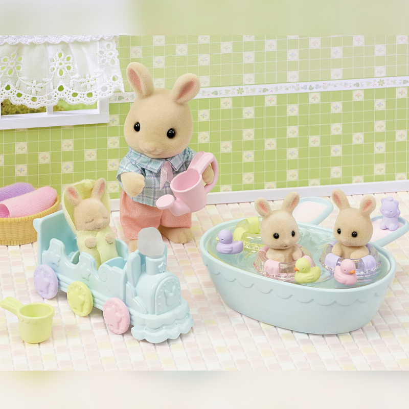 Sylvanian Families Triplets Baby Bathtime Set / ซิลวาเนียน แฟมิลี่ ชุดอาบน้ำแฝดสาม