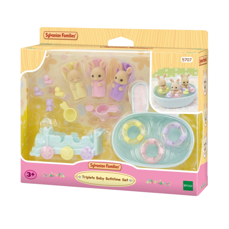 Sylvanian Families Triplets Baby Bathtime Set / ซิลวาเนียน แฟมิลี่ ชุดอาบน้ำแฝดสาม