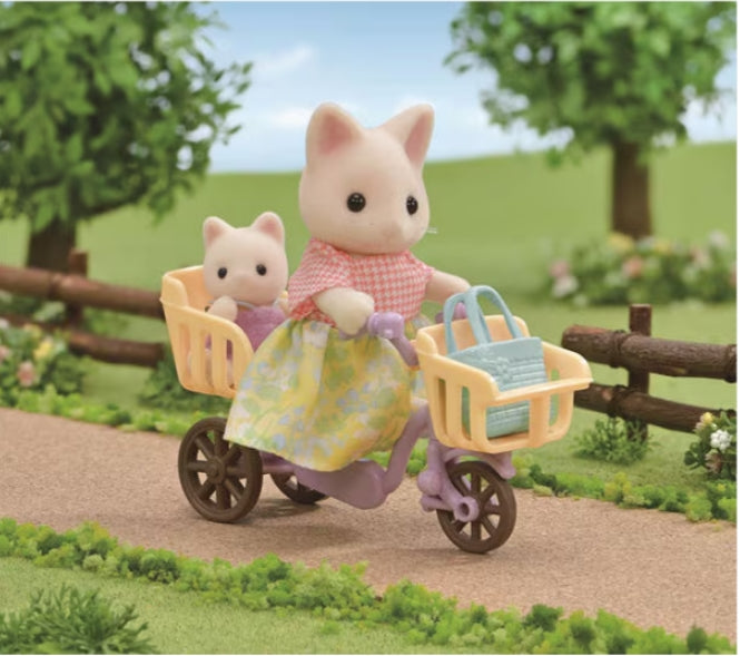 Sylvanian Families Floral Cat Mother's Bicycle Ride / ซิลวาเนียน แฟมิลี่ แม่แมวฟลอรัลกับจักรยานคู่ใจ (EBS)