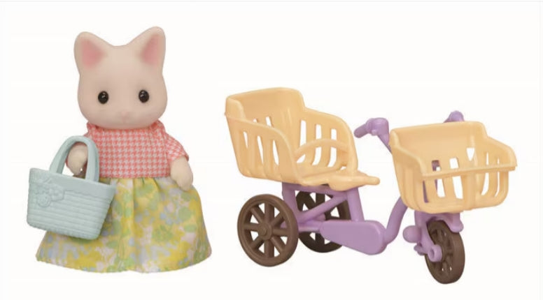 Sylvanian Families Floral Cat Mother's Bicycle Ride / ซิลวาเนียน แฟมิลี่ แม่แมวฟลอรัลกับจักรยานคู่ใจ (EBS)