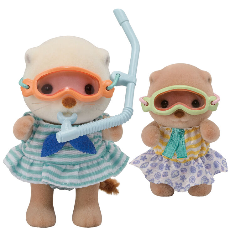 Sylvanian Families  Sea Otter Sisters-Splashy Snorkel Set- / ซิลวาเนียน แฟมิลี่ ชุดพี่น้องนากทะเล และของเล่นชายหาด