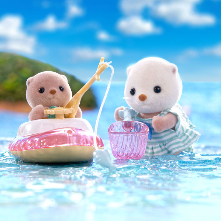 Sylvanian Families  Sea Otter Sisters-Splashy Snorkel Set- / ซิลวาเนียน แฟมิลี่ ชุดพี่น้องนากทะเล และของเล่นชายหาด