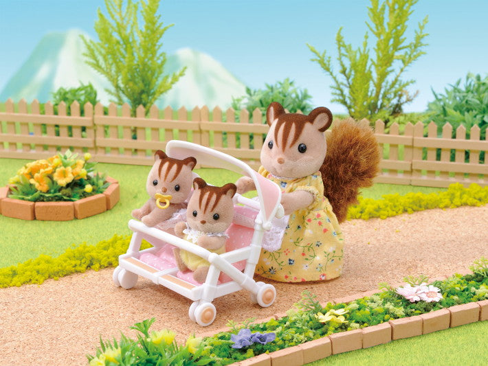 Sylvanian Families Double Pushchair / ซิลวาเนียน แฟมิลี่ รถเข็นเด็ก 2 ที่นั่ง