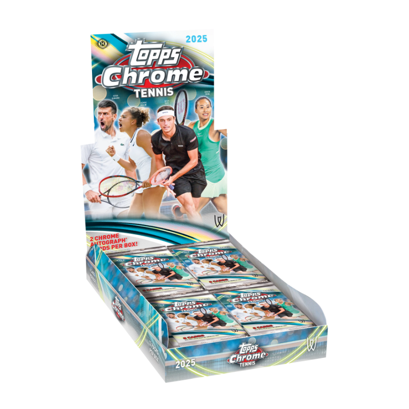 Topps Tennis Chrome 2025 การ์ดเทนนิส กล่องฮ็อบบี้ (Hobby Box) – ยกกล่อง [บรรจุ 12 ซอง/กล่อง]
