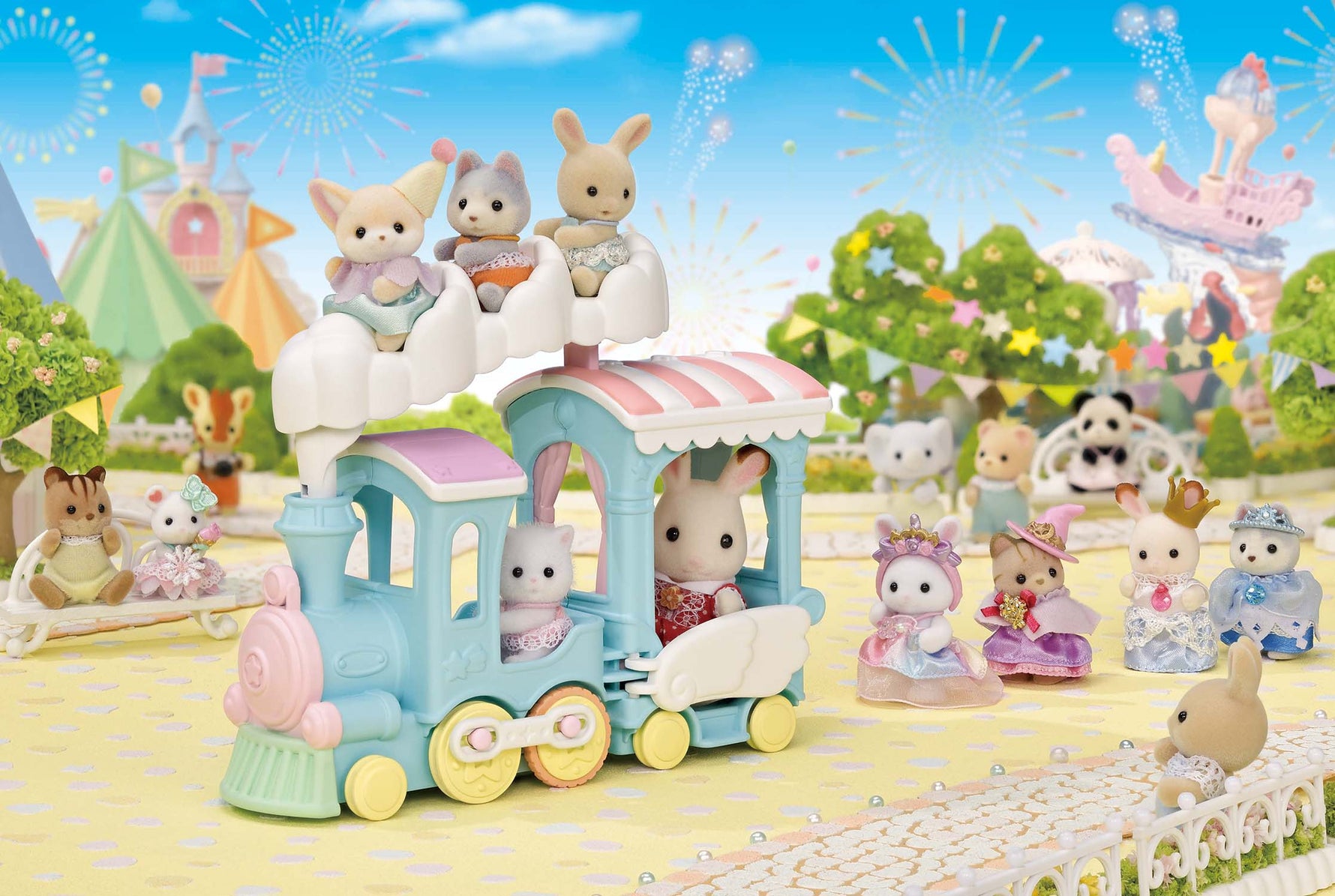 Sylvanian Families Floating Cloud Rainbow Train/รถไฟก้อนเมฆสายรุ้ง